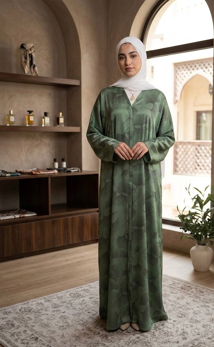 Leaf Motif Dubai Abaya