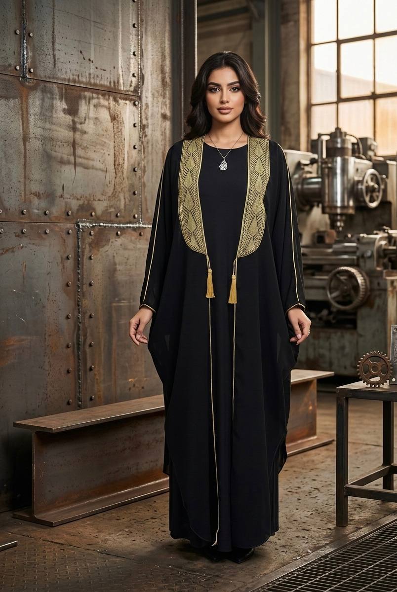 Royal Embroidered Chiffon Bisht