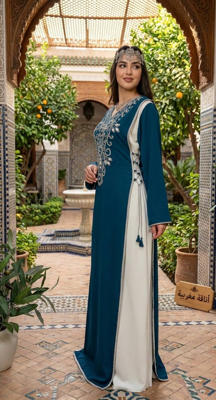 Royal Dima Embellished Kaftan - Palestinian Elegance