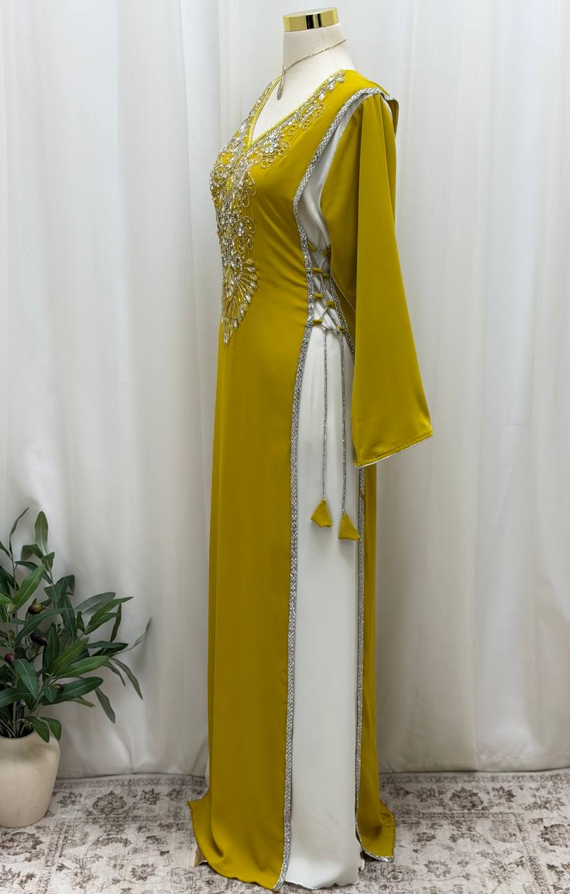 Royal Dima Embellished Kaftan - Palestinian Elegance