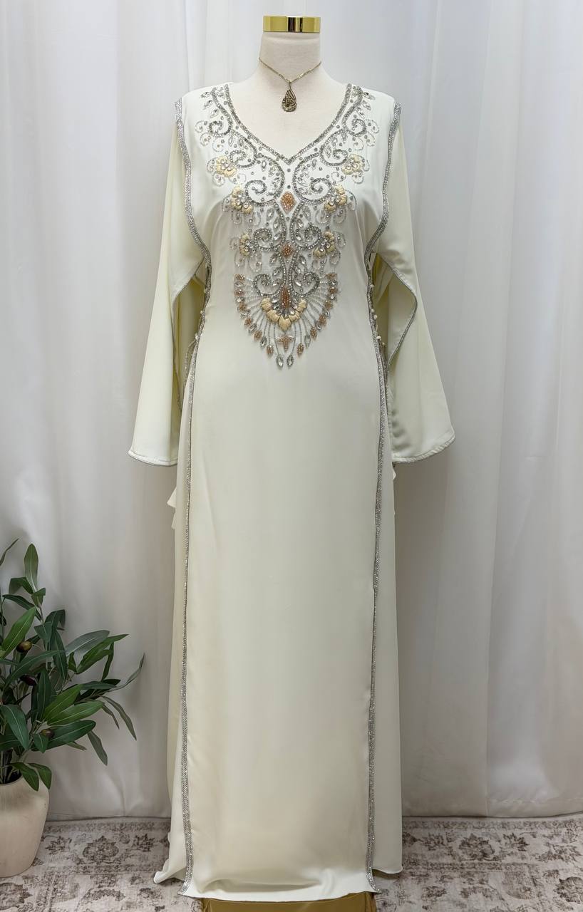 Royal Dima Embellished Kaftan - Palestinian Elegance