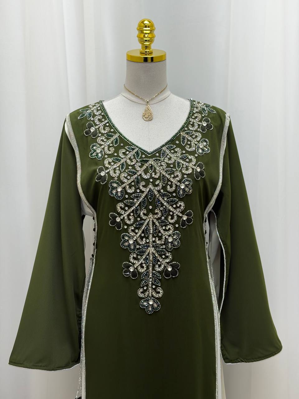 Royal Dima Embellished Kaftan - Palestinian Elegance