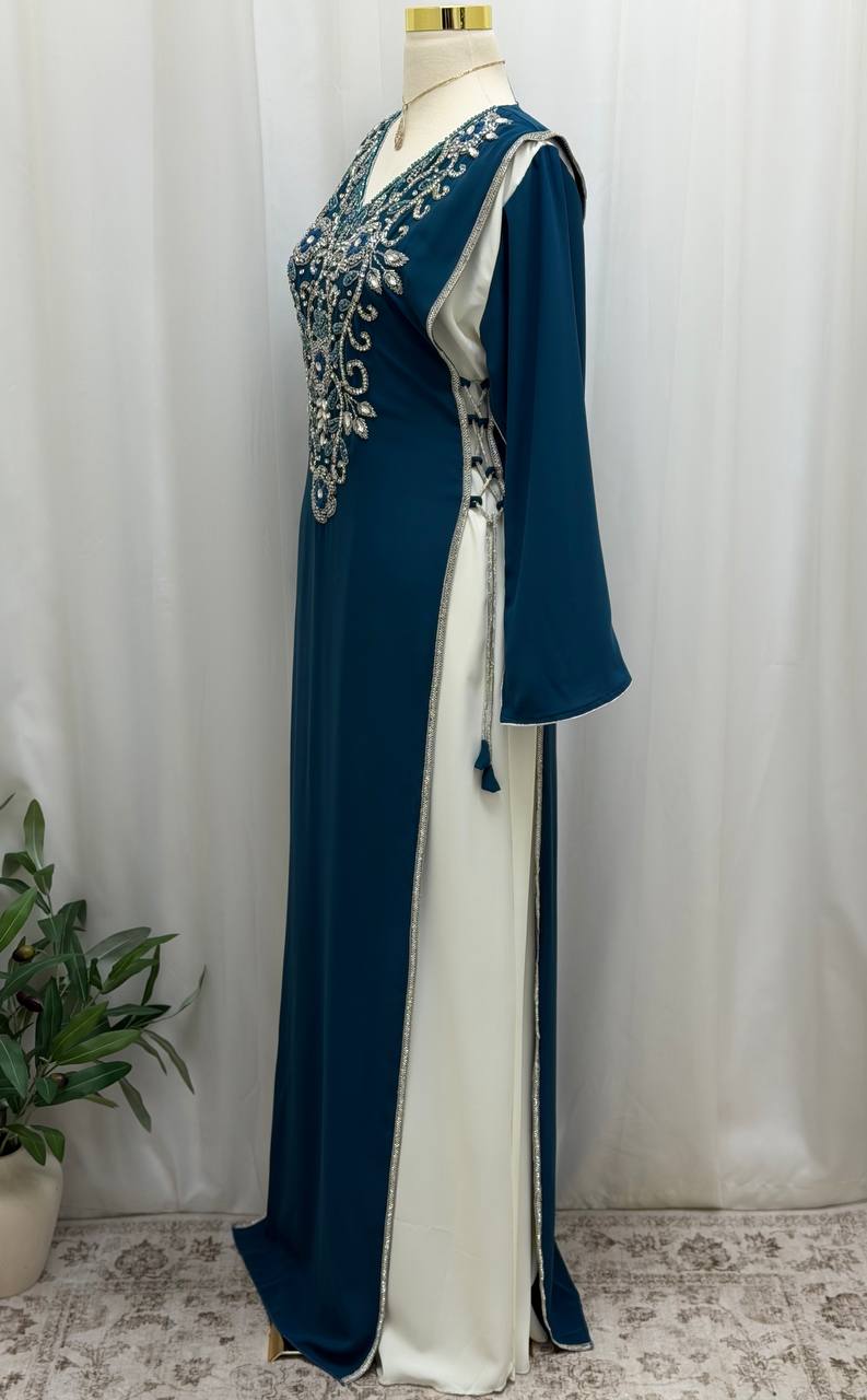 Royal Dima Embellished Kaftan - Palestinian Elegance
