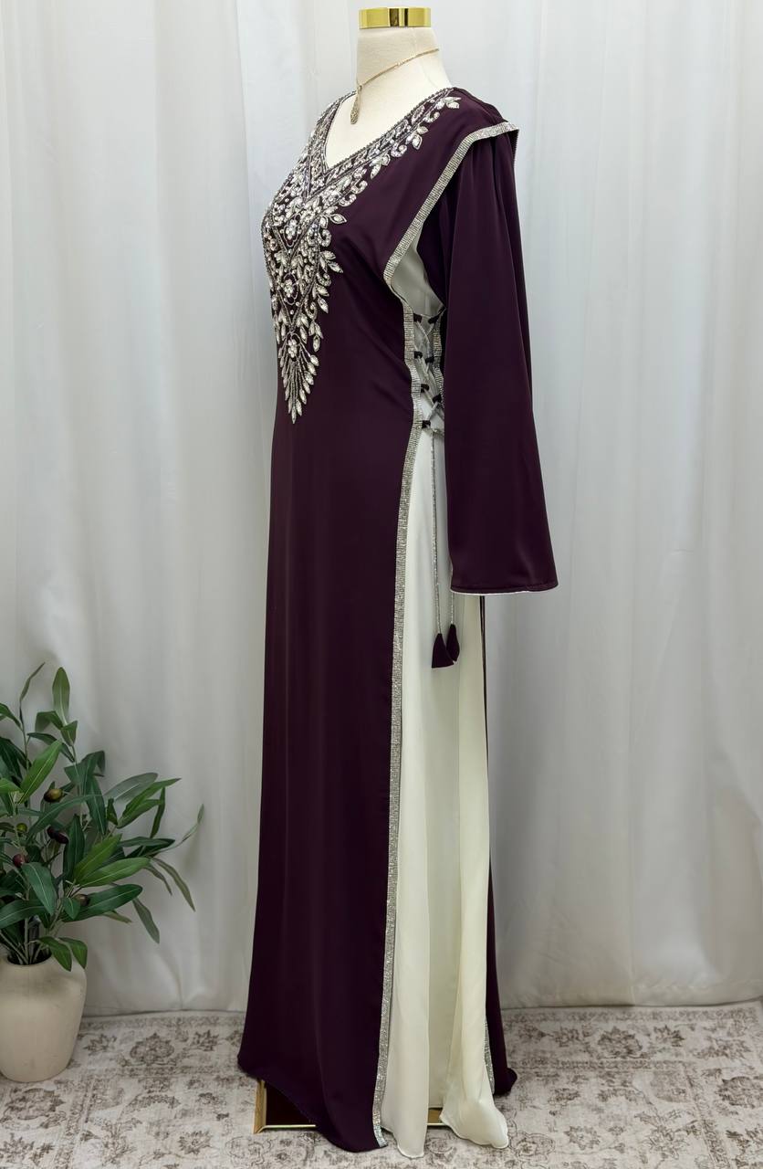 Royal Dima Embellished Kaftan - Palestinian Elegance