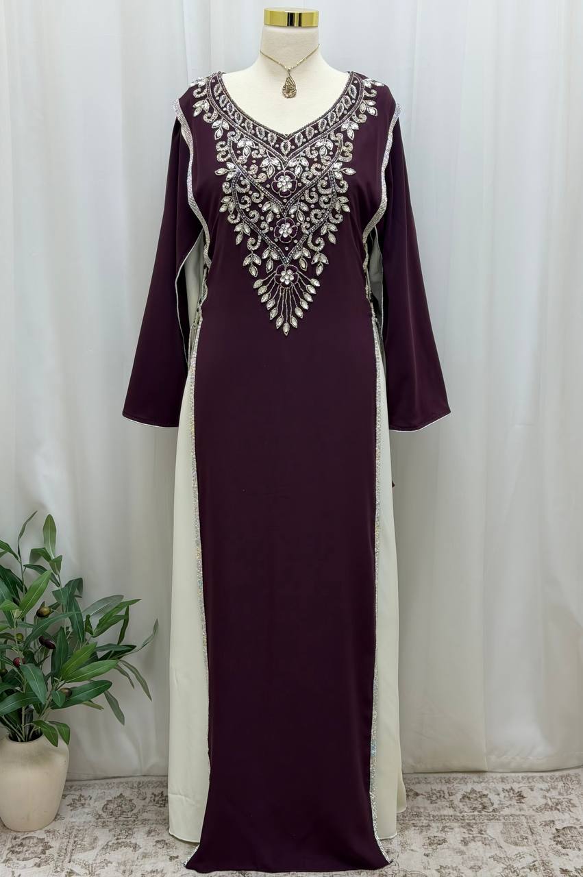 Royal Dima Embellished Kaftan - Palestinian Elegance