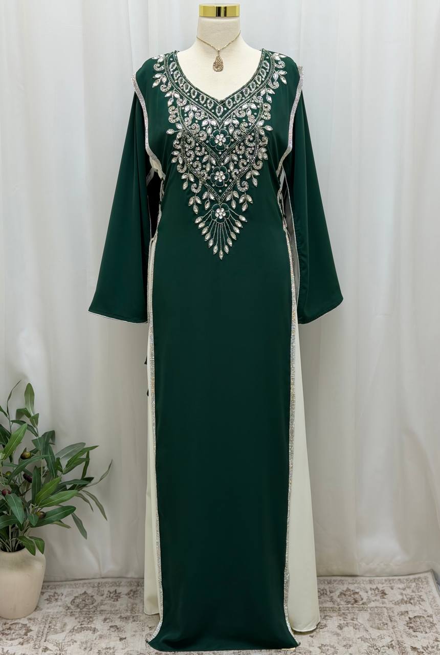Royal Dima Embellished Kaftan - Palestinian Elegance