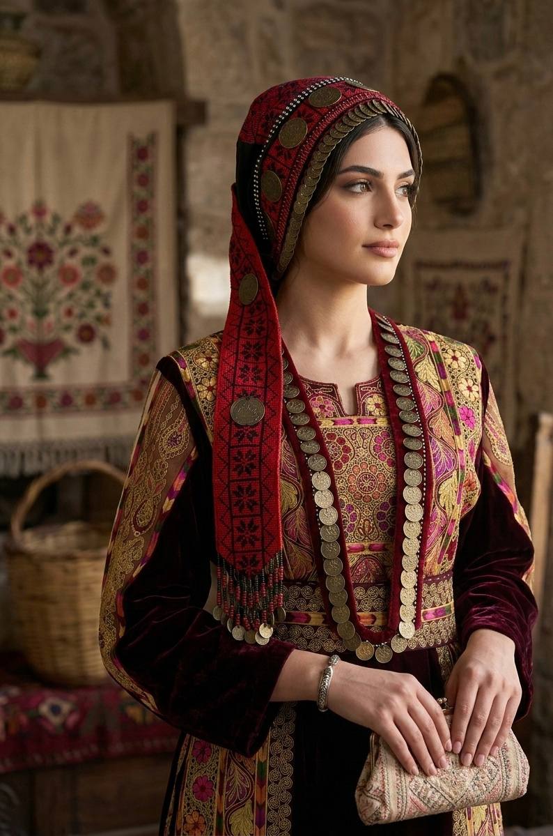 Ottoman Heritage Velvet Coin Necklace