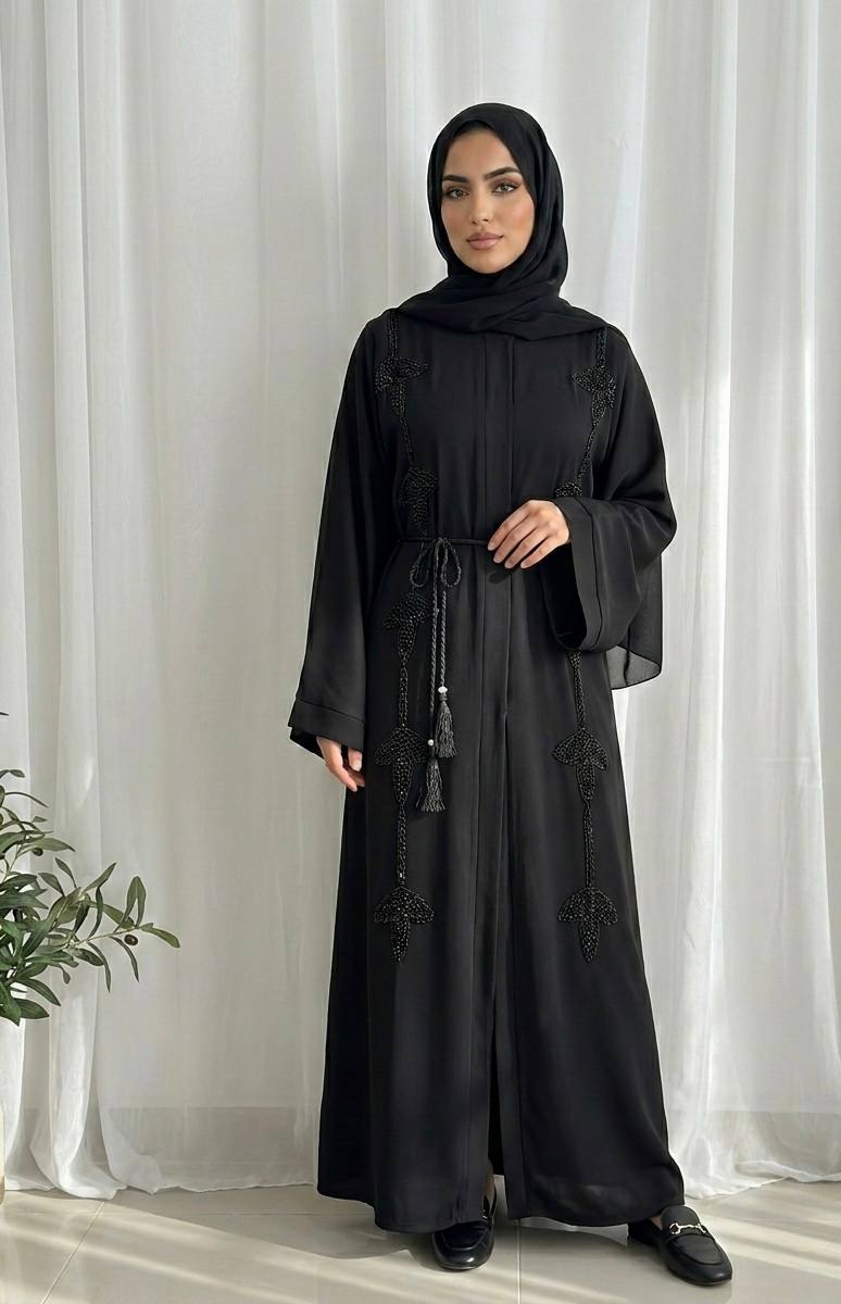 Noor Al-Malak Hand-Beaded Dubai Abaya