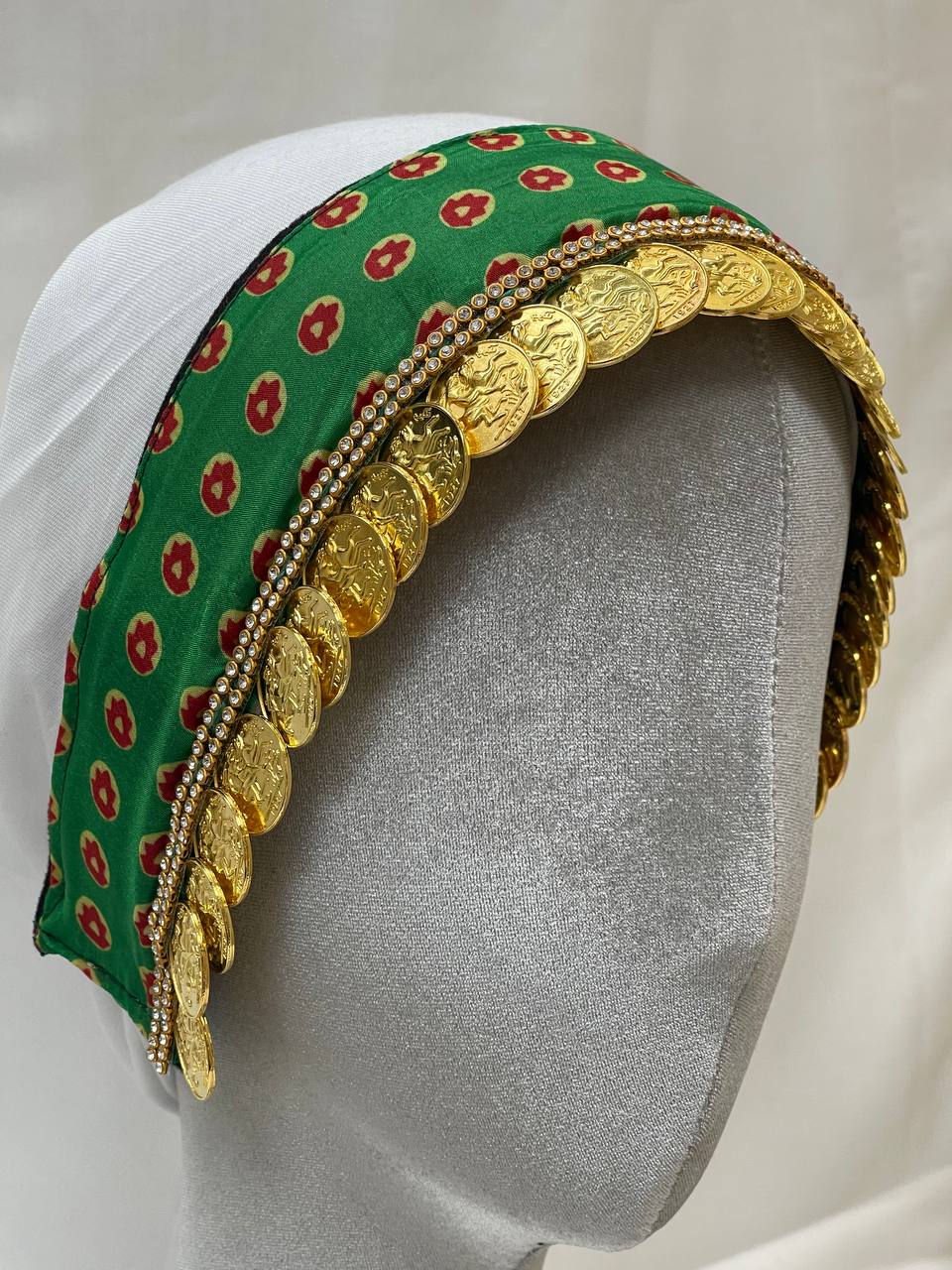 Heritage Coin Headband – 21K Gold Plated Lira Tassel - Palestinian Elegance