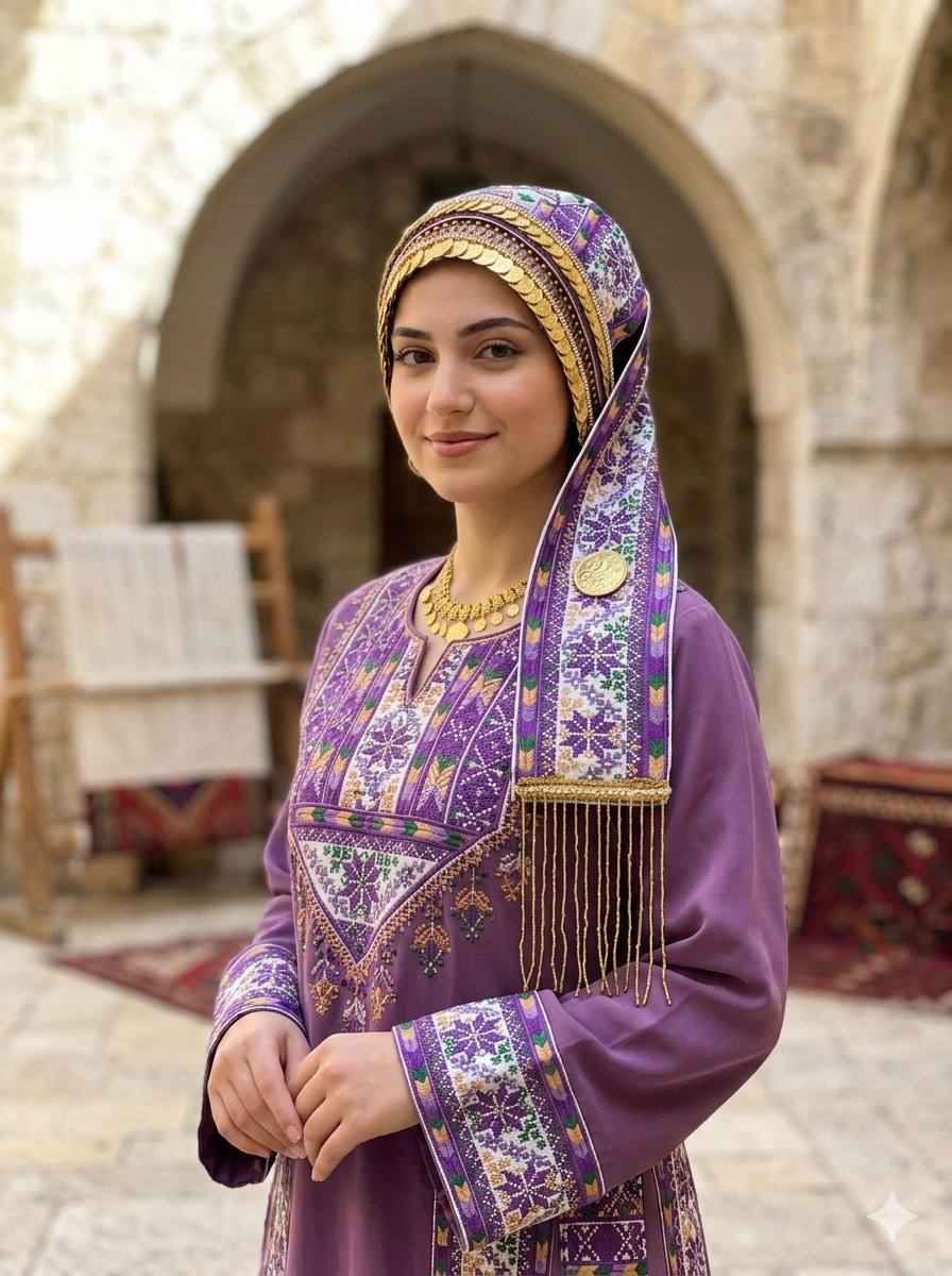 Heritage Coin Waqaya Headpiece - Palestinian Elegance display picture 1