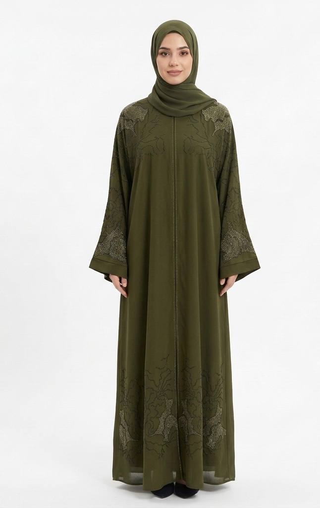 Olive Dune Butterfly Abaya