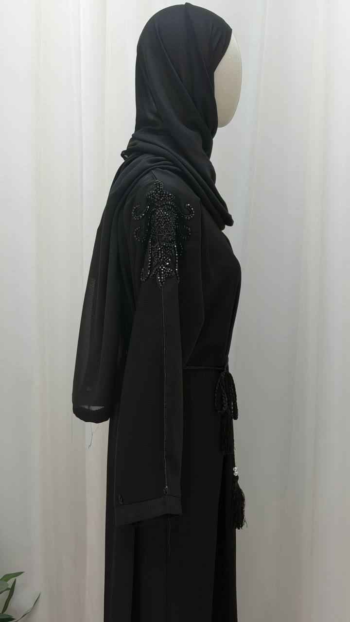 Noir Beaded Grace Abaya