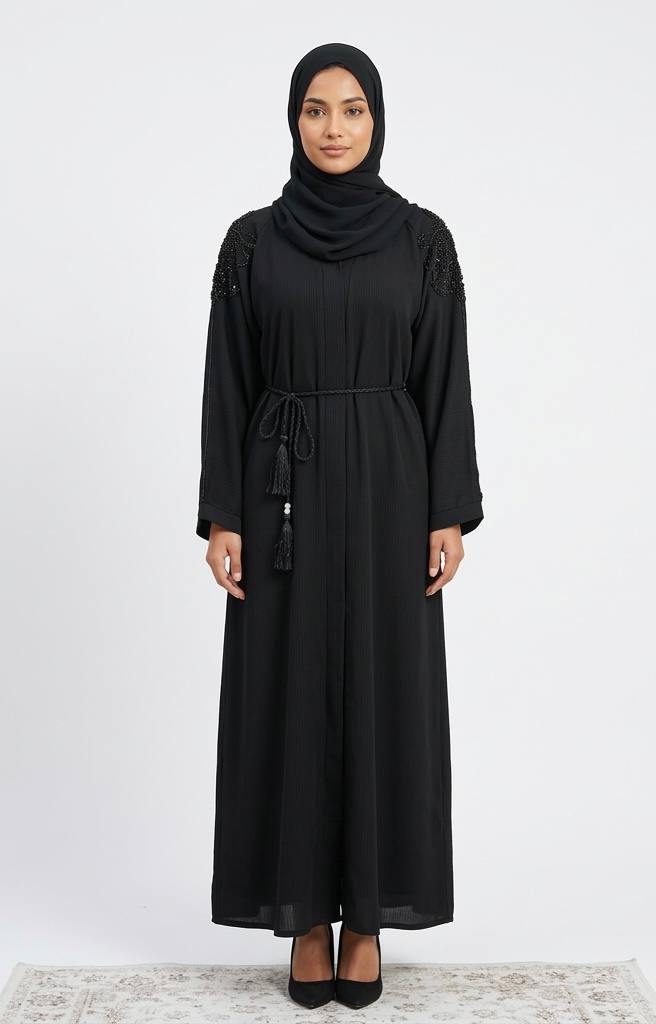 Noir Beaded Grace Abaya