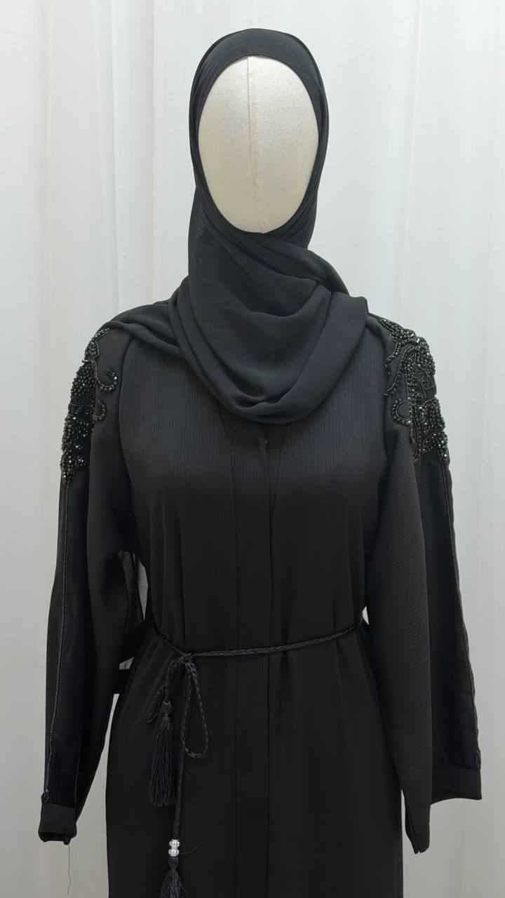 Noir Beaded Grace Abaya