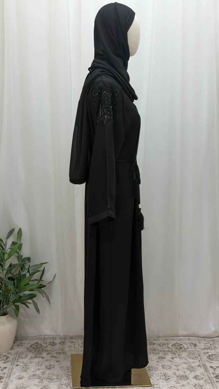 Noir Beaded Grace Abaya