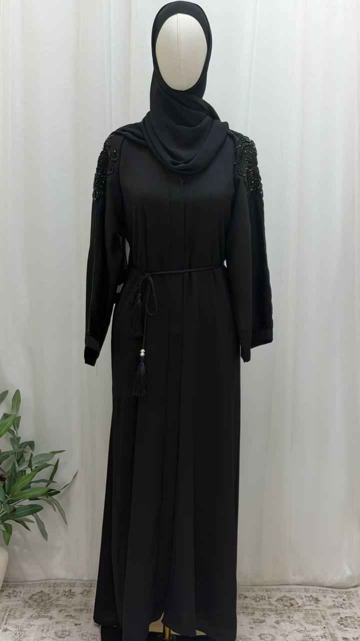 Noir Beaded Grace Abaya