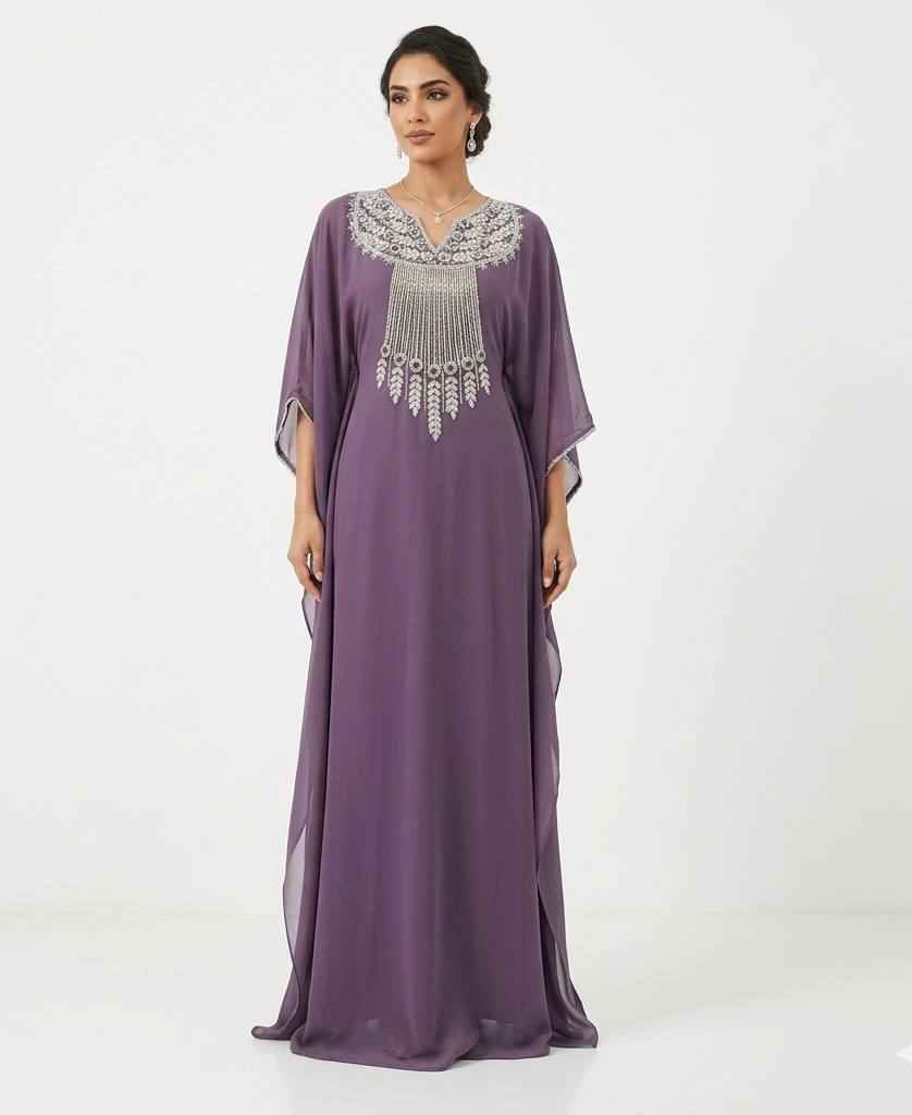 Celeste Hand-Beaded Butterfly Kaftan