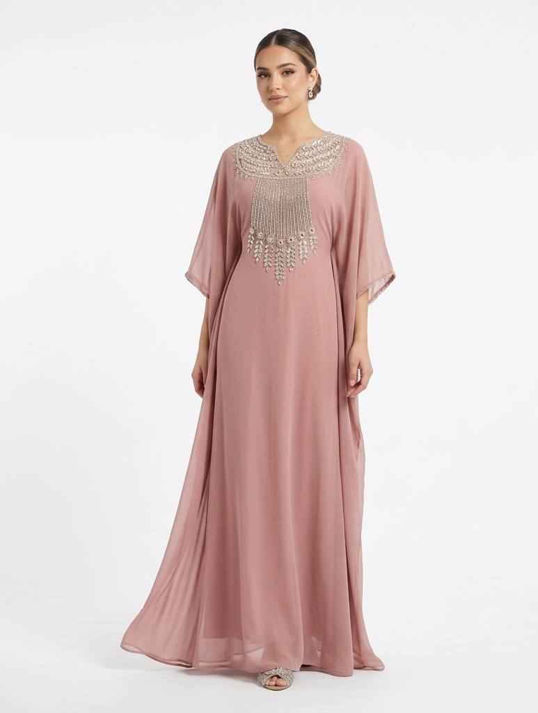 Celeste Hand-Beaded Butterfly Kaftan