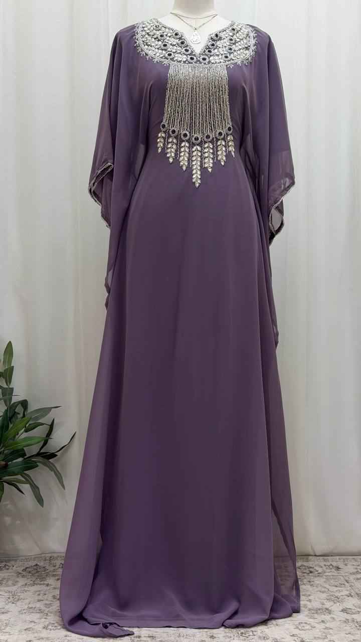 Celeste Hand-Beaded Butterfly Kaftan