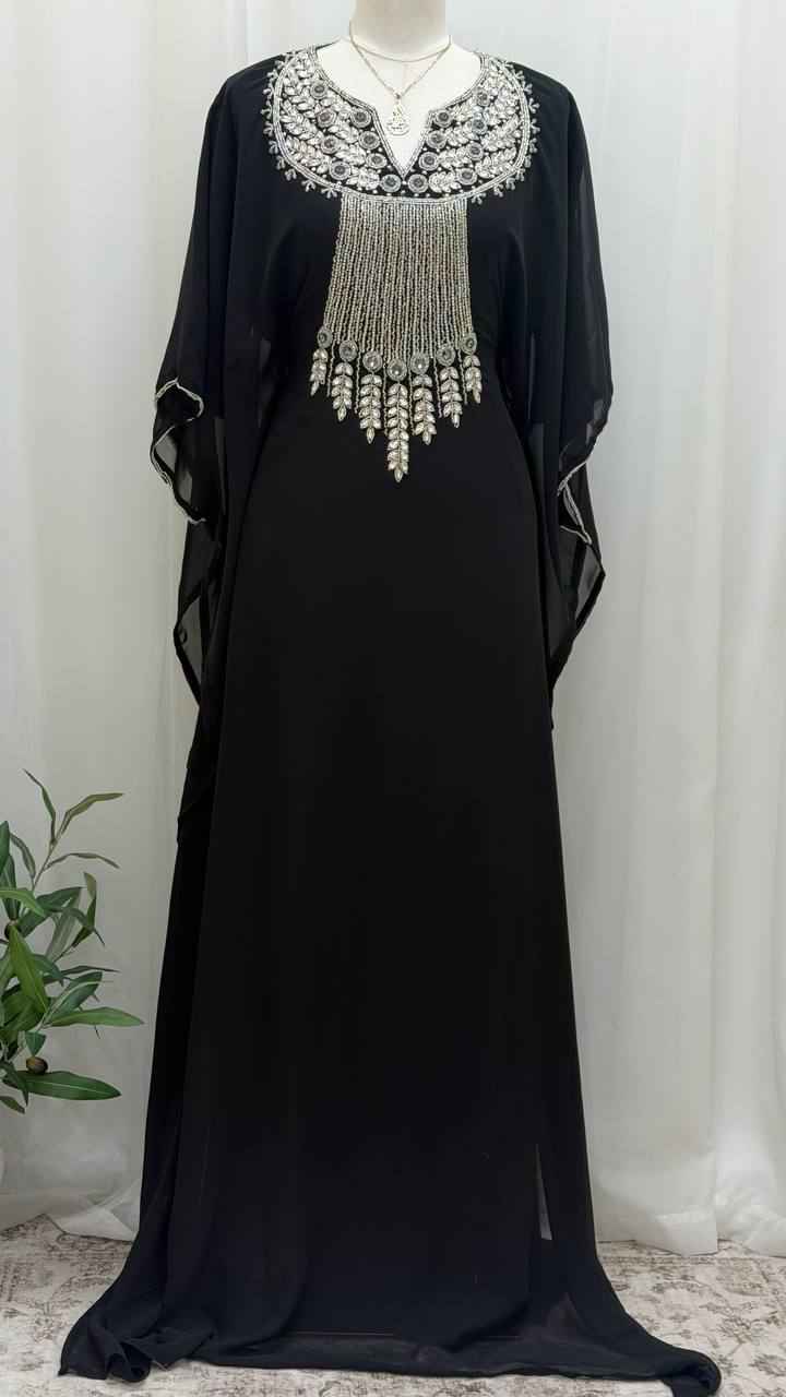 Celeste Hand-Beaded Butterfly Kaftan