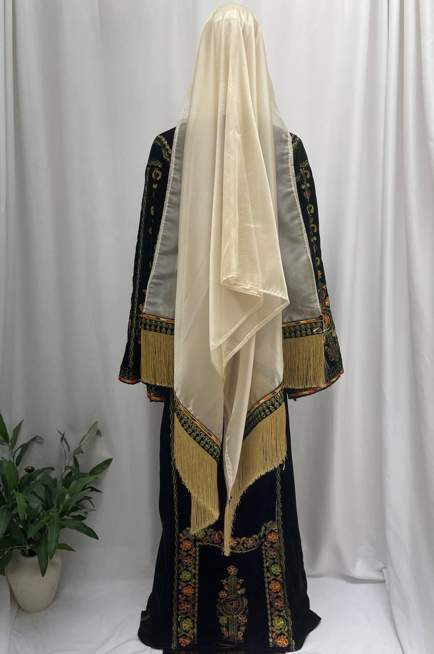 Emerald Heritage Organza Shawl-Khirka.