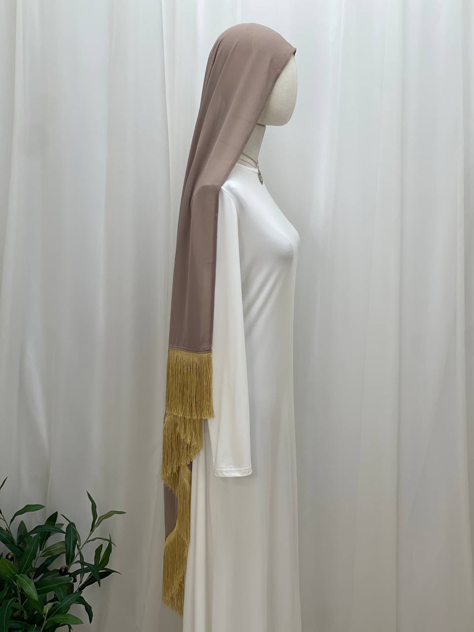 Elegant Fringe Chiffon Shawl/Khirka