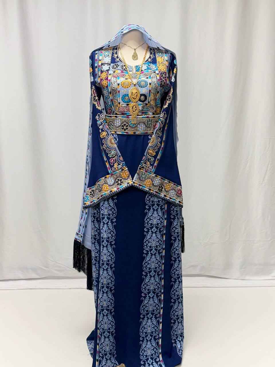 Layan Sapphire Blue Embroidered Thobe