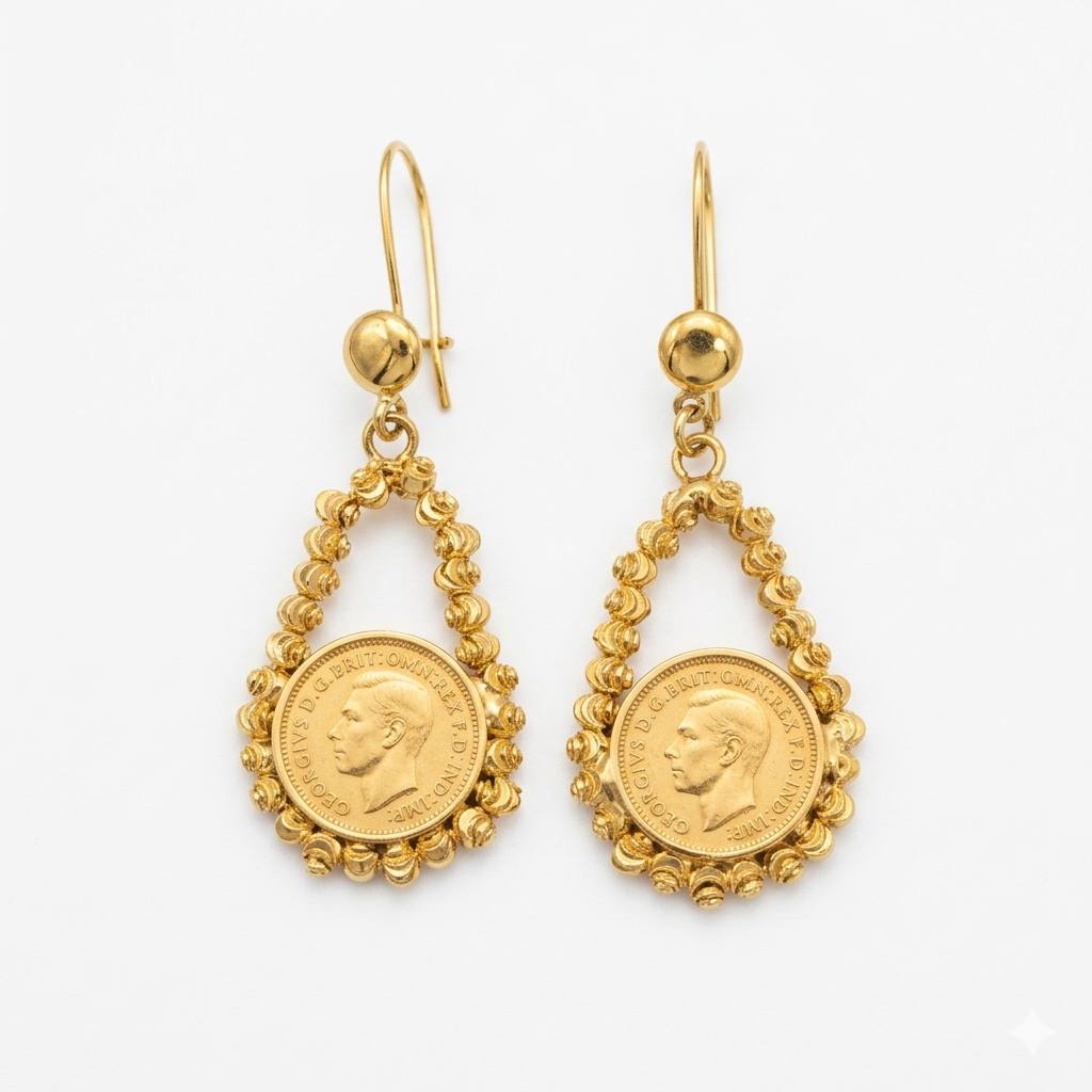 Golden Lira Drop Earrings