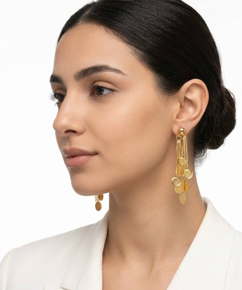 Golden Lira Tassel Earrings