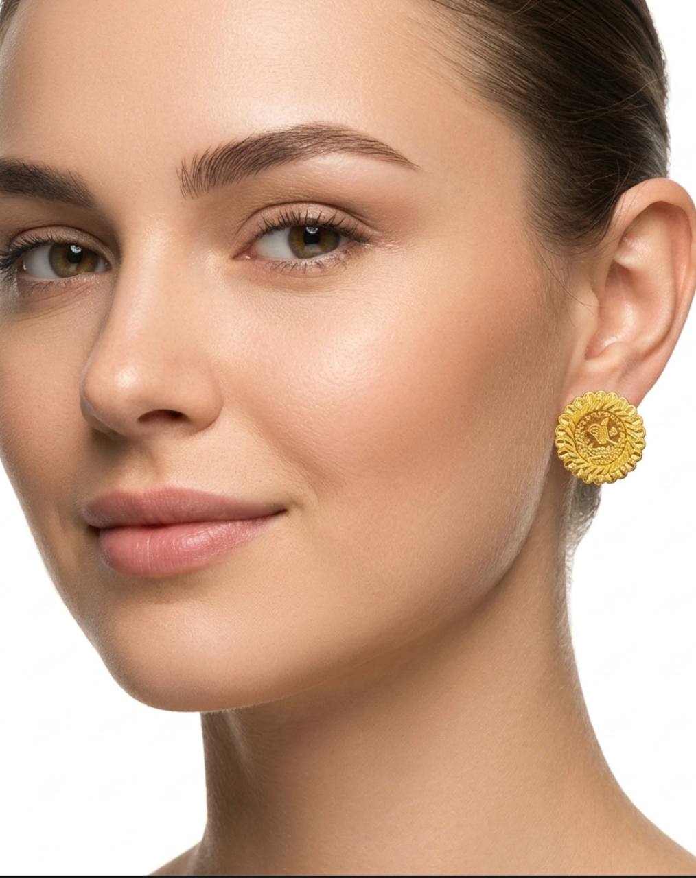 Turkish Lira Sunburst Stud Earrings