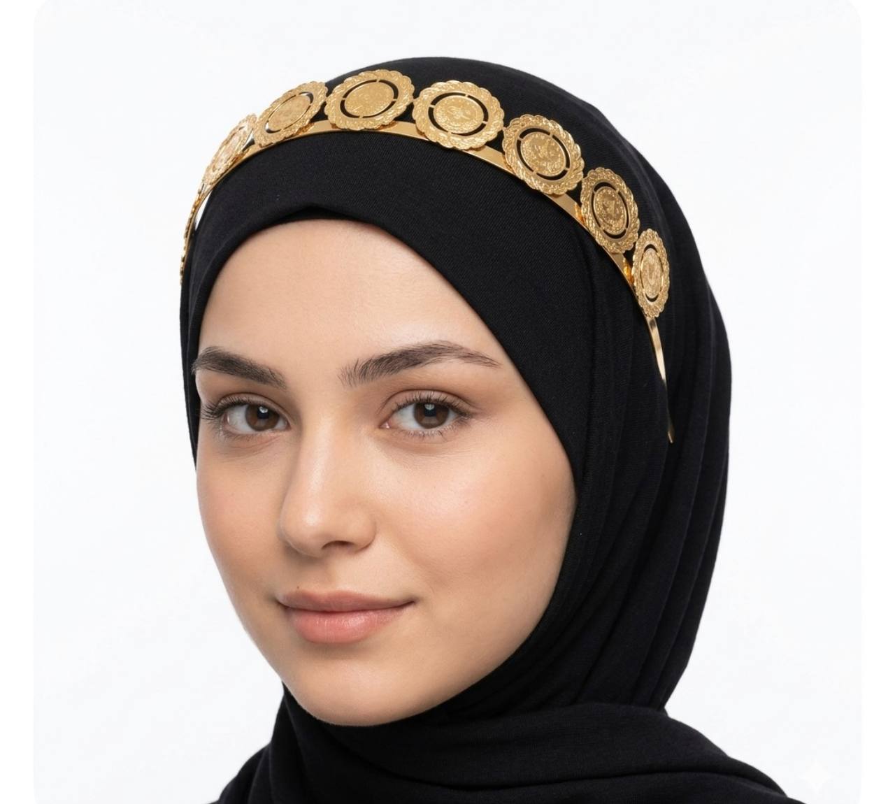 Raised Turkish Coin Headband – 21K Gold Look
