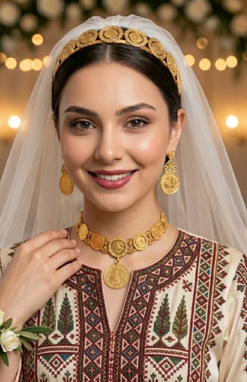 Raised Turkish Coin Headband – 21K Gold Look