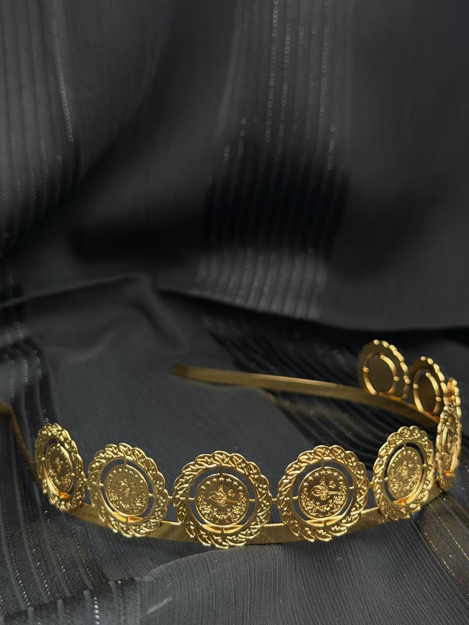 Raised Turkish Coin Headband – 21K Gold Look