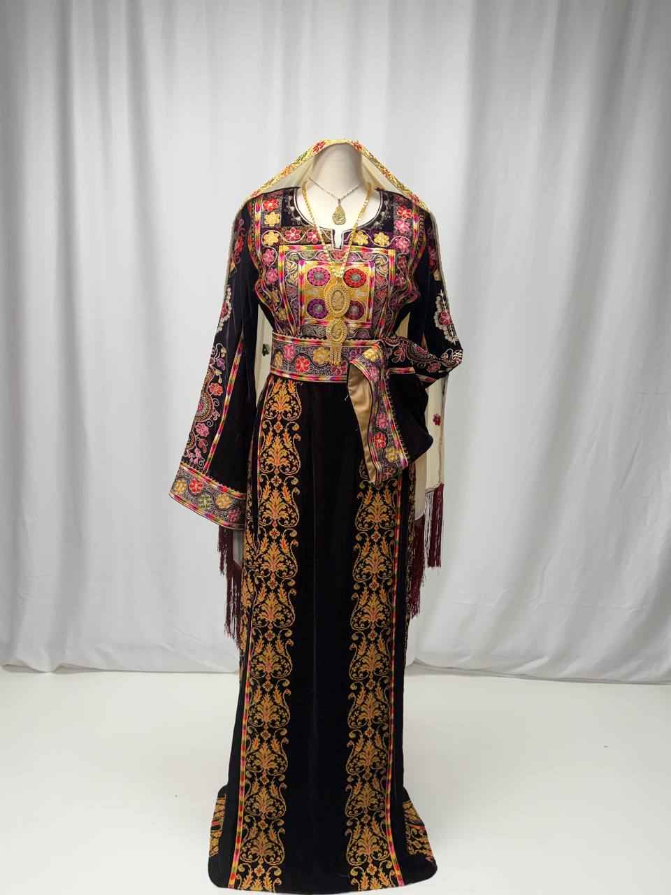 Rimaz Velvet Heritage Thobe - Palestinian Elegance