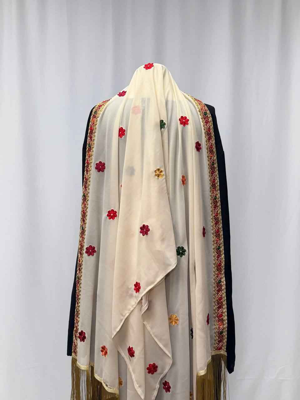 Imperial Blossom Fringe Shawl/Khirka