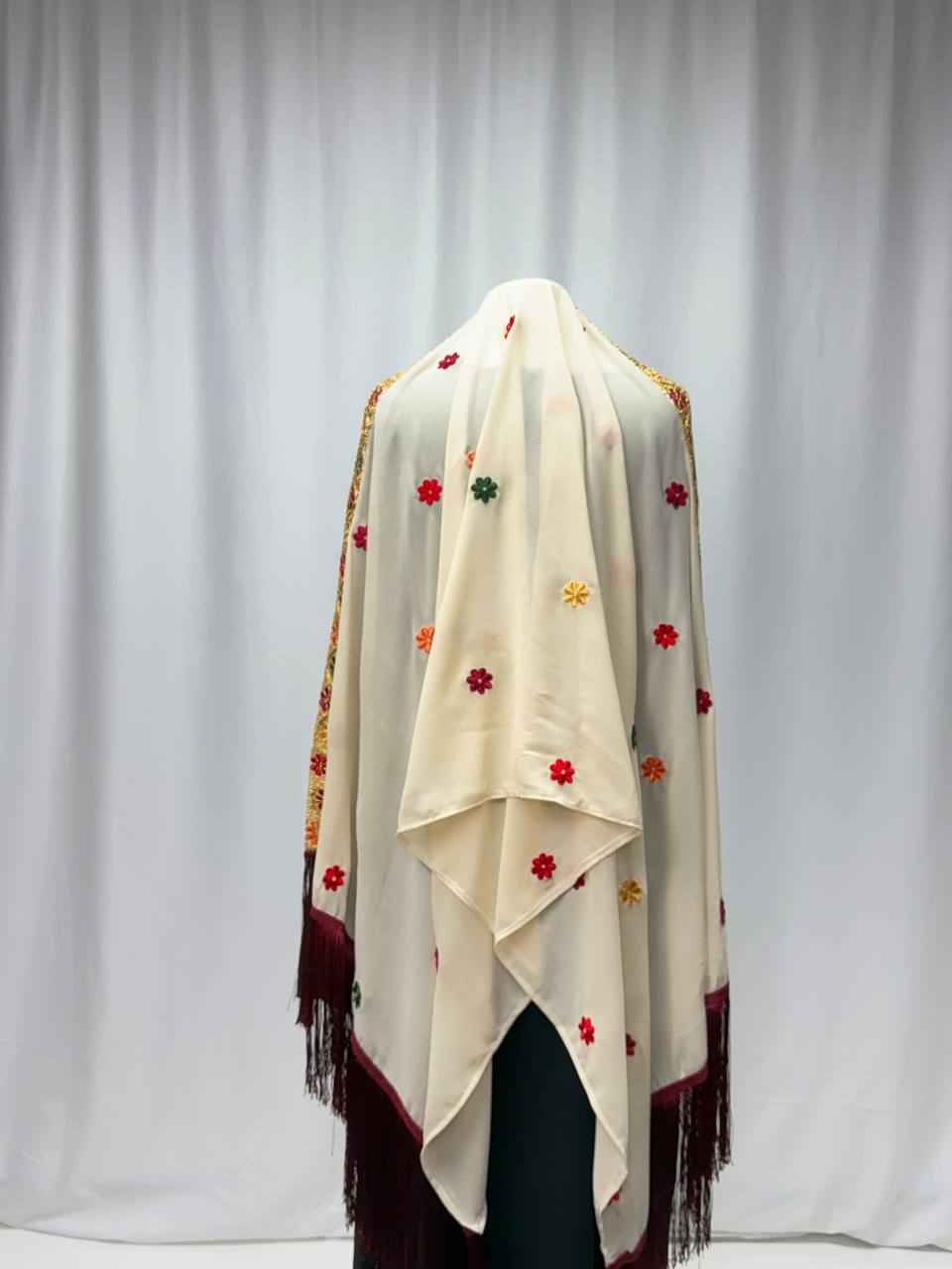 Imperial Blossom Fringe Shawl/Khirka