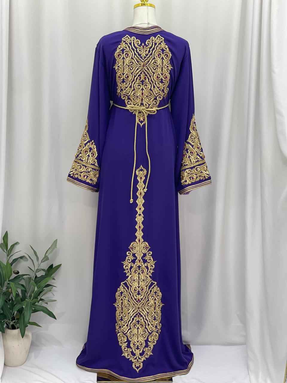 Royal Zahra Royal Violet Handcrafted Moroccan Caftan