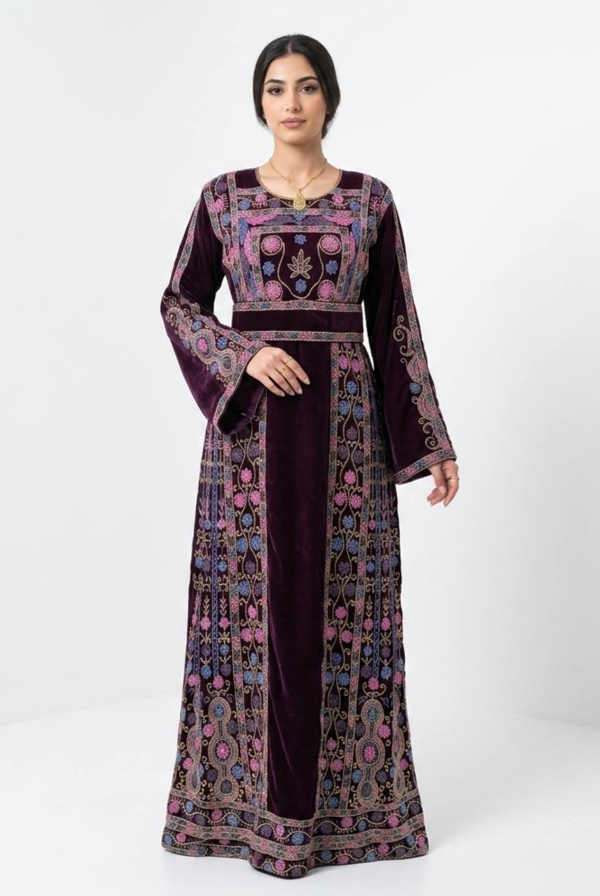 Velora Hand-Beaded Velvet Thobe