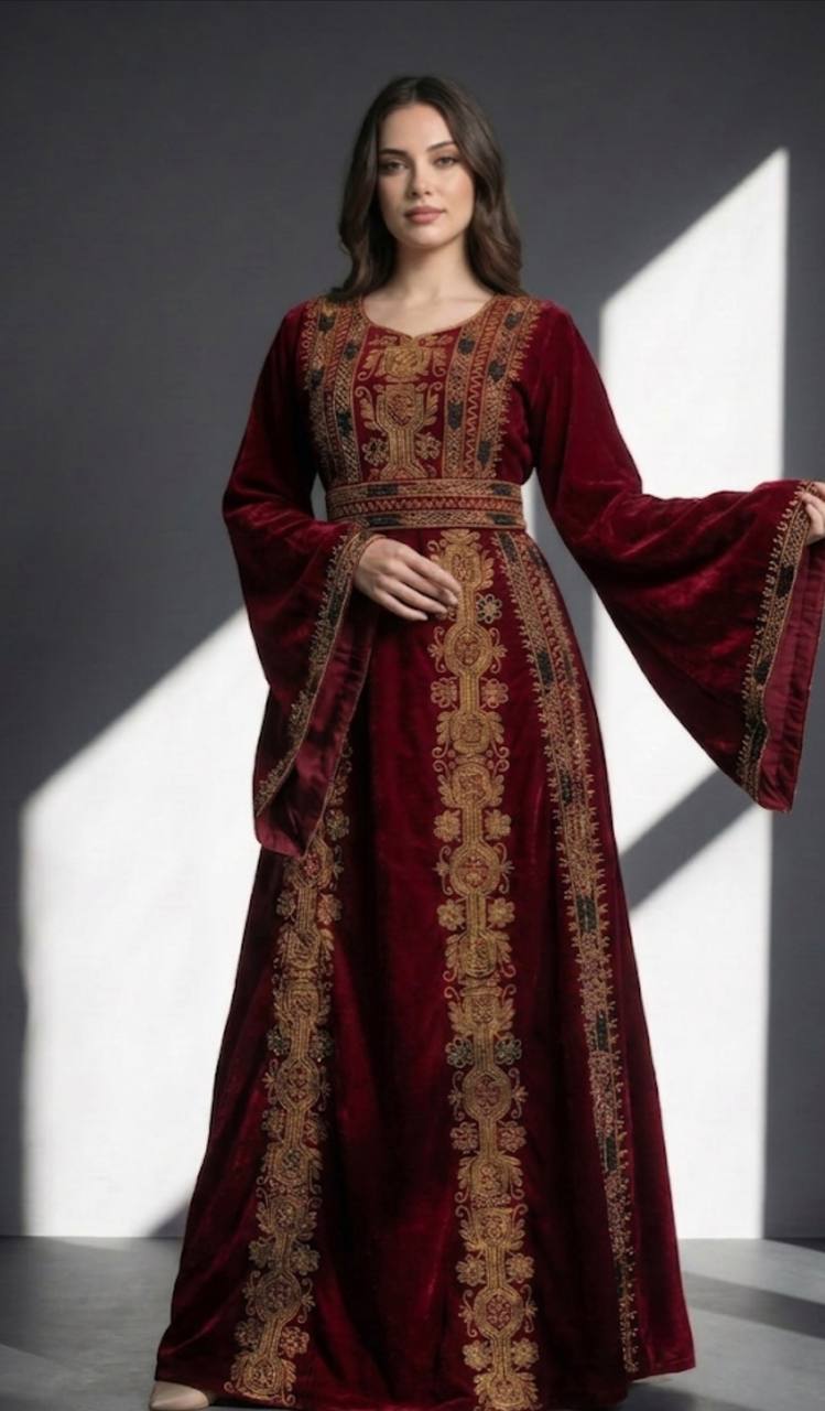 Yasmeen Hand-Beaded Velvet Thobe