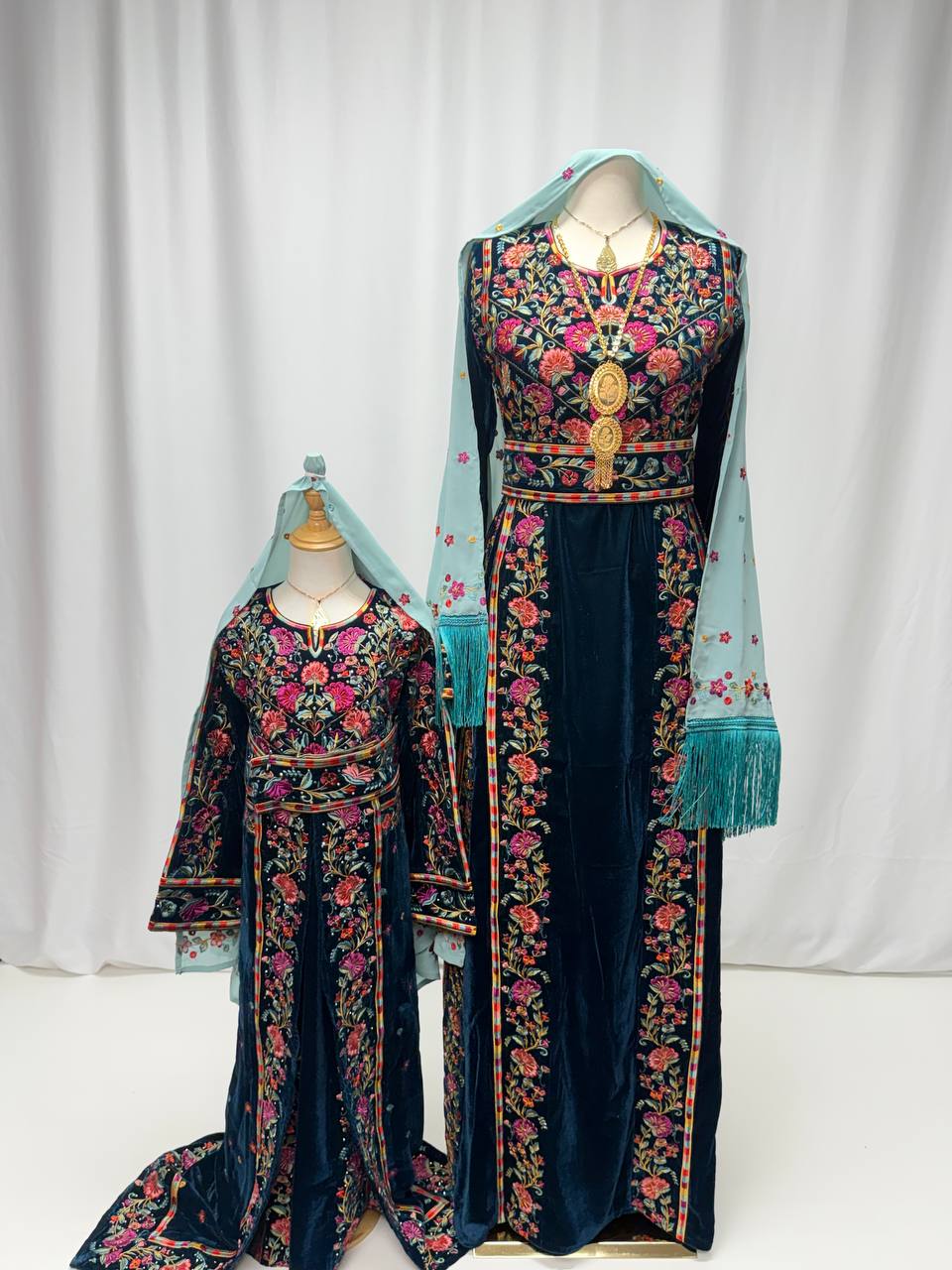 Taleen Heritage Velvet Thobe with Matching Skirt