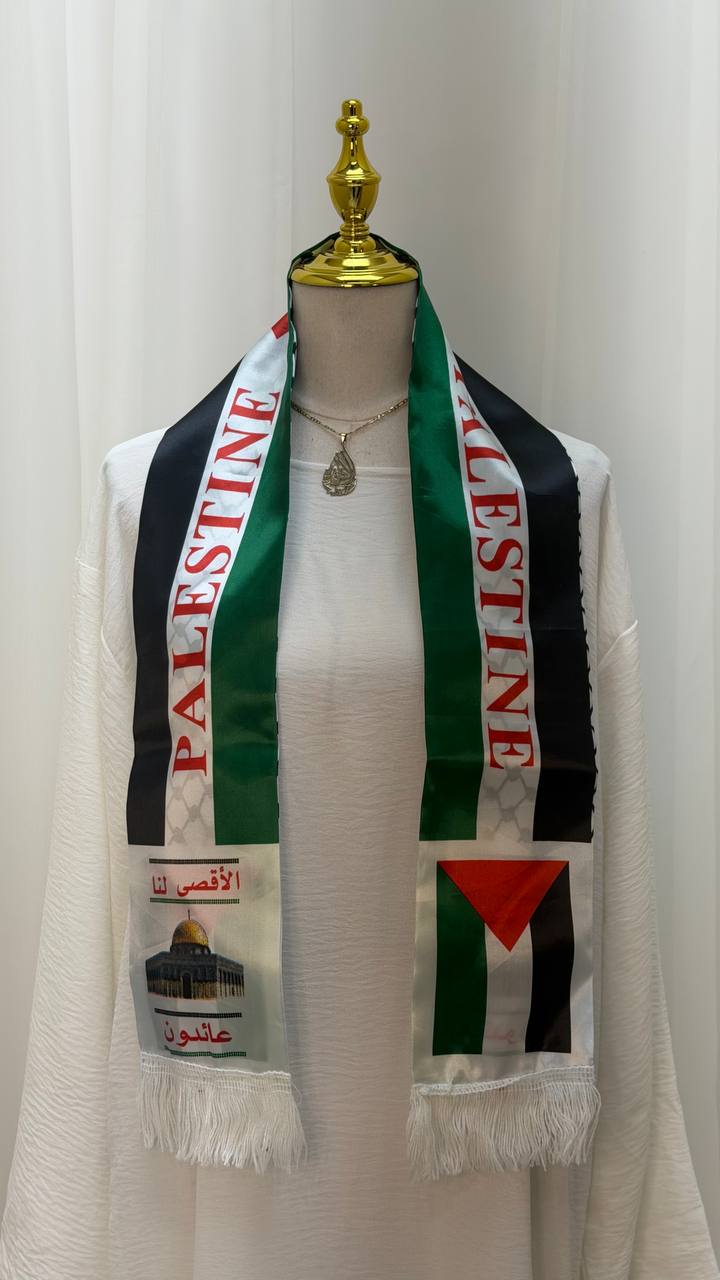 Palestinian Scarf- Silk Made - Al-Quds Print