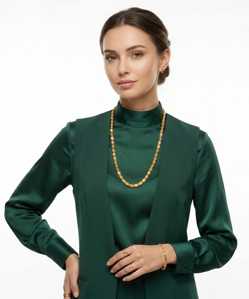 Classic Halabi Luxury Gold-Tone Chain (100 cm)