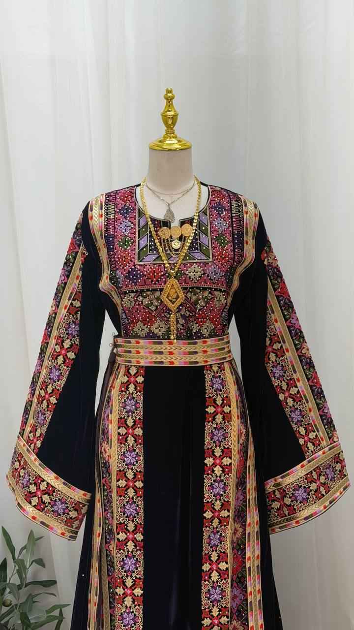 Raghad Deep Plum Velvet Thobe