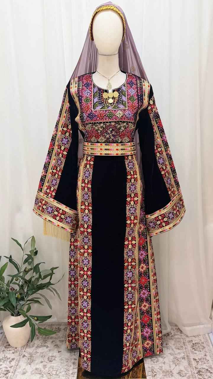 Raghad Deep Plum Velvet Thobe