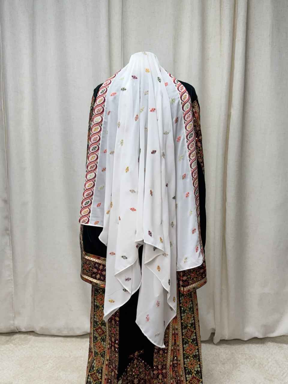 Sarah Embroidered Chiffon Shawl