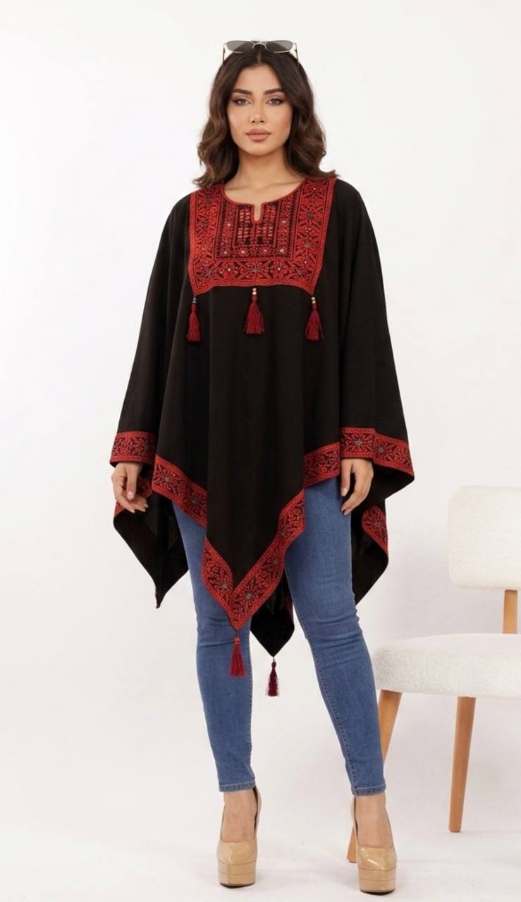 Nayla Heritage Embroidered Poncho