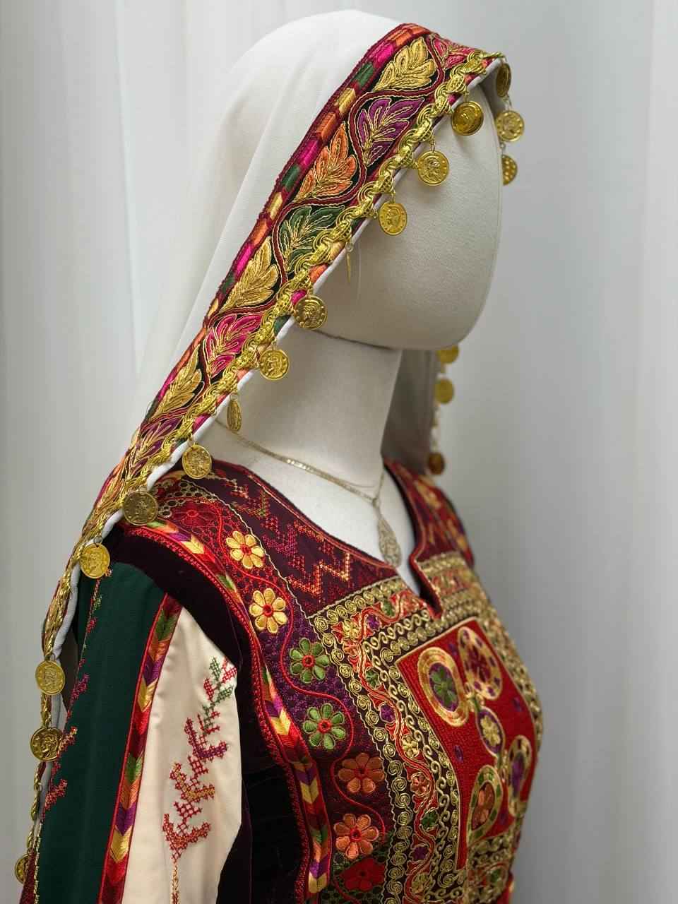 Zareefa Malika Burgundy Fring Shawl-Khirka