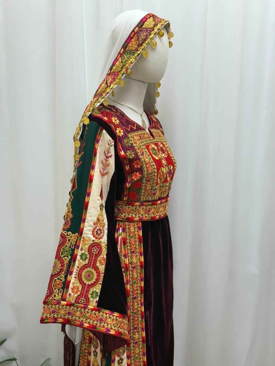 Zareefa Malika Burgundy Fring Shawl-Khirka