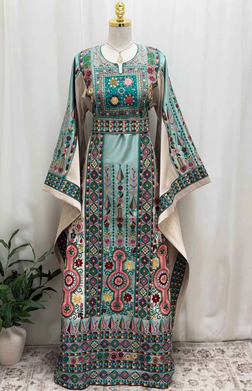 Zayna Satin Embroidered Thobe