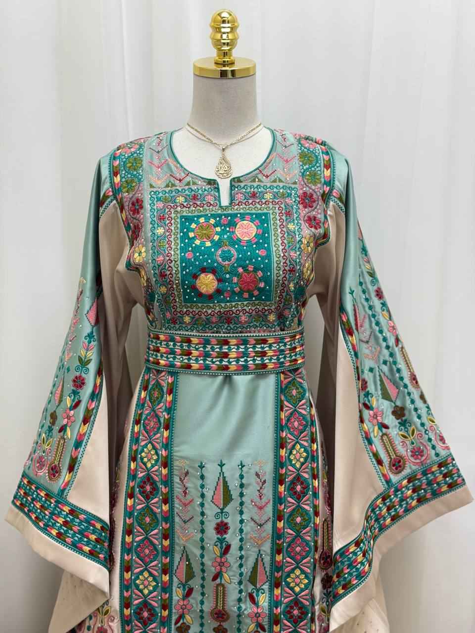 Zayna Satin Embroidered Thobe